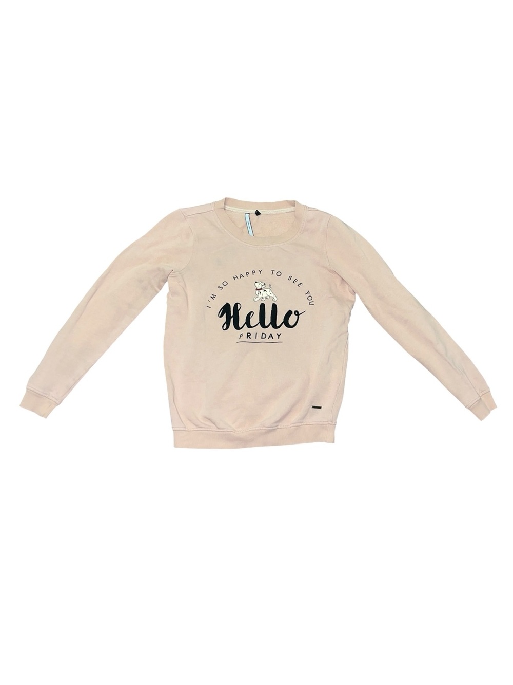 Vero Moda Dalmatian Pink Sweatshirt Women’s Size XS 100% Cotton Casual Cozy Cute